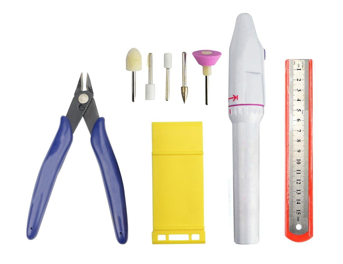 BXQINLENX Professional 33 PCS Model Tools Kit Modeler Basic Tools Craft Set Hobby Building Tools Kit for Gundam Car Model Building Repairing and Fixing (J)