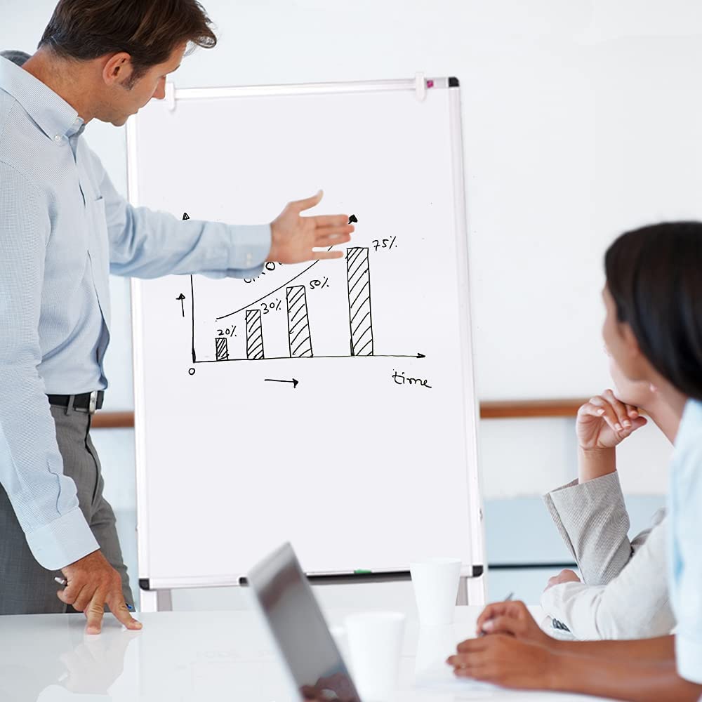 VIZ-PRO Magnetic H-Stand Whiteboard/Adjustable Dry Erase Easel,24 x 36 Inches