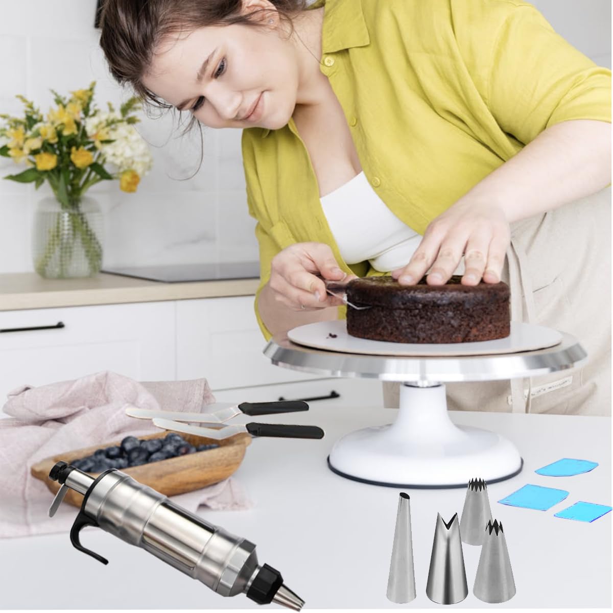 175PCS Icing Decoration Gun Set, Cake Decorating Kit with 48 Piping Tips, Baking Supplies, Icing Gun Kit, Frosting Piping Kit for Beginners, Cupcake, Baking kit, Cake Decorating Tool