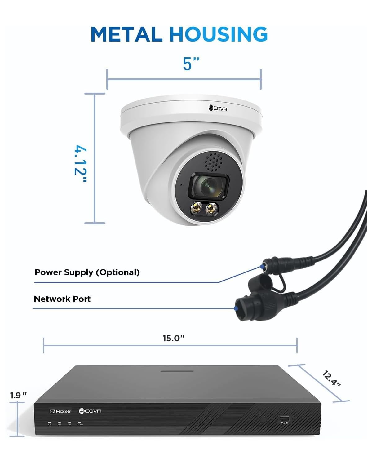 4COVR 4K PoE Security Camera System 16 Channel, 2-Way Talk & Smart Full Color Night Vision, AI Smart Detection, 4TB NVR Surveillance for Business, 12X 8MP Commercial Dome IP Camera IP67, LY97KA8M1612