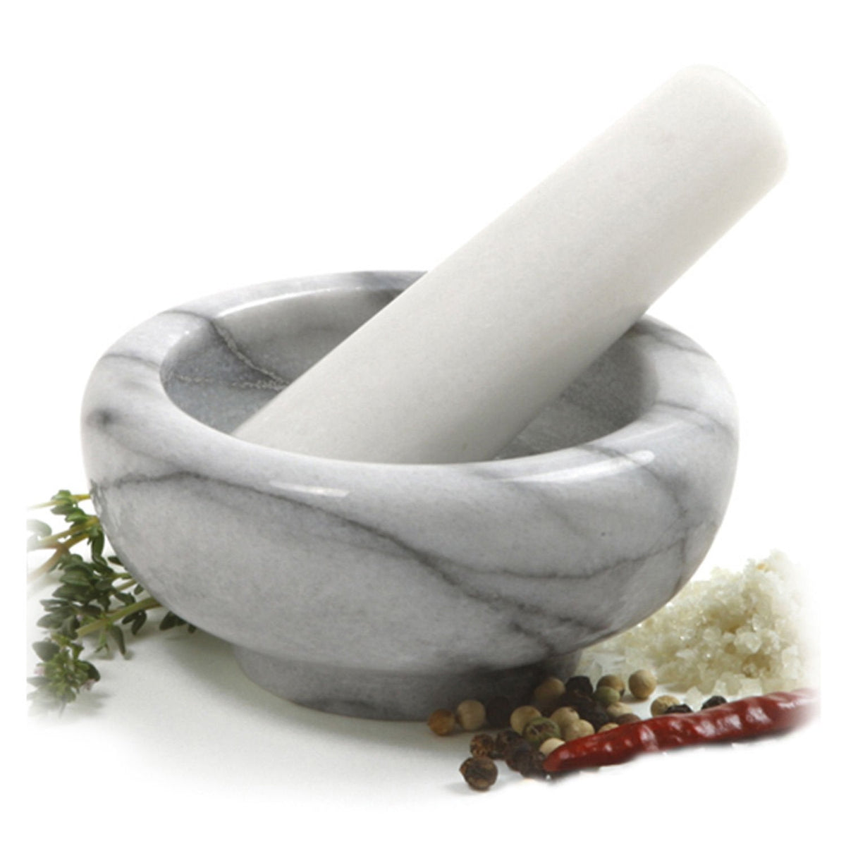 Norpro 693 White Marble Mortar and Pestle, 1 EA