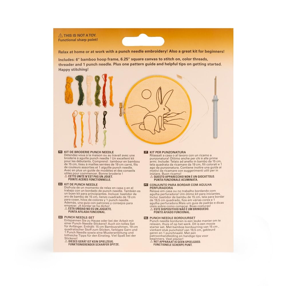 Kikkerland Punch Needle - Hare - Includes Everything Needed