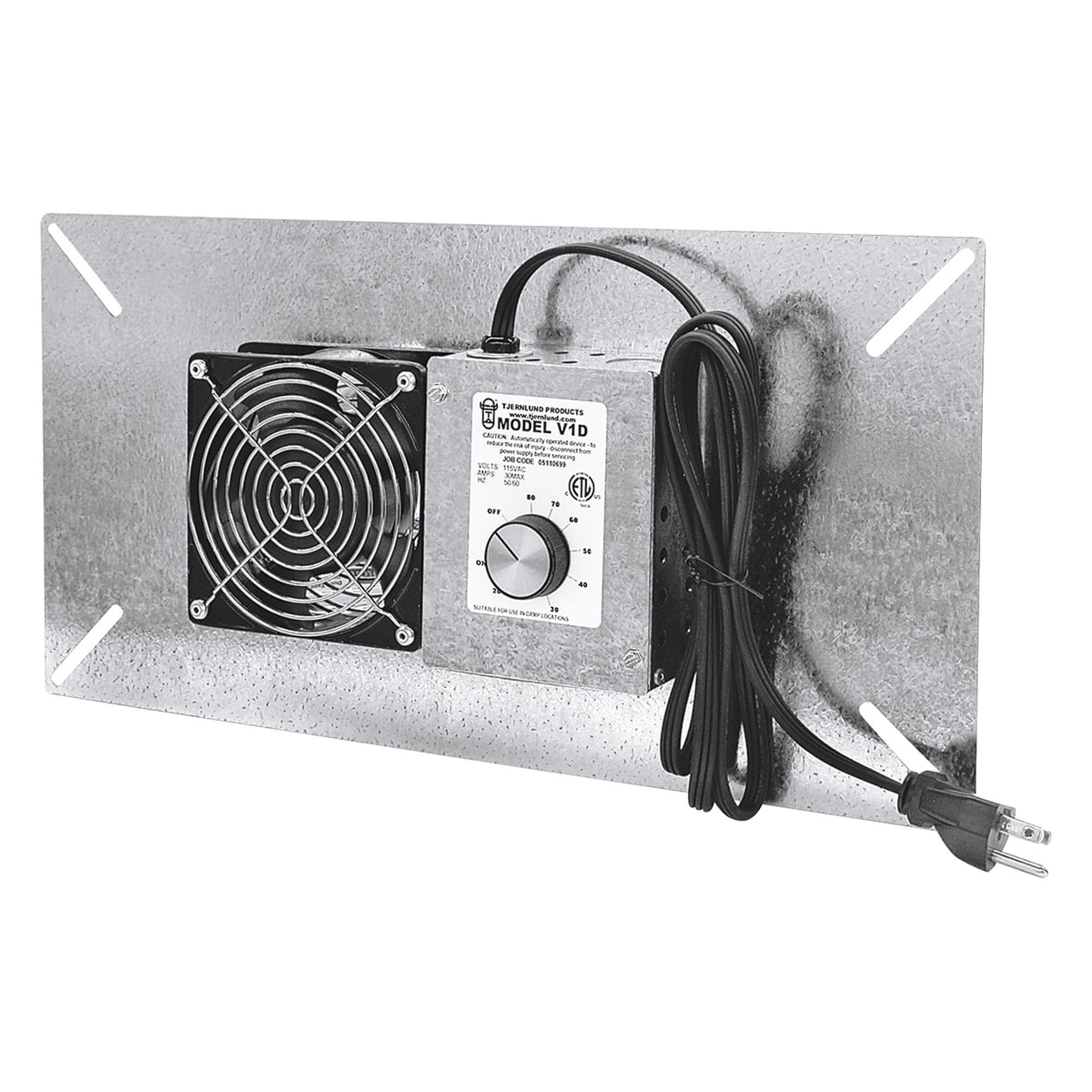 Tjernlund V1D UnderAire Crawlspace Ventilator Fan Moisture Mold Reducing, 110 CFM