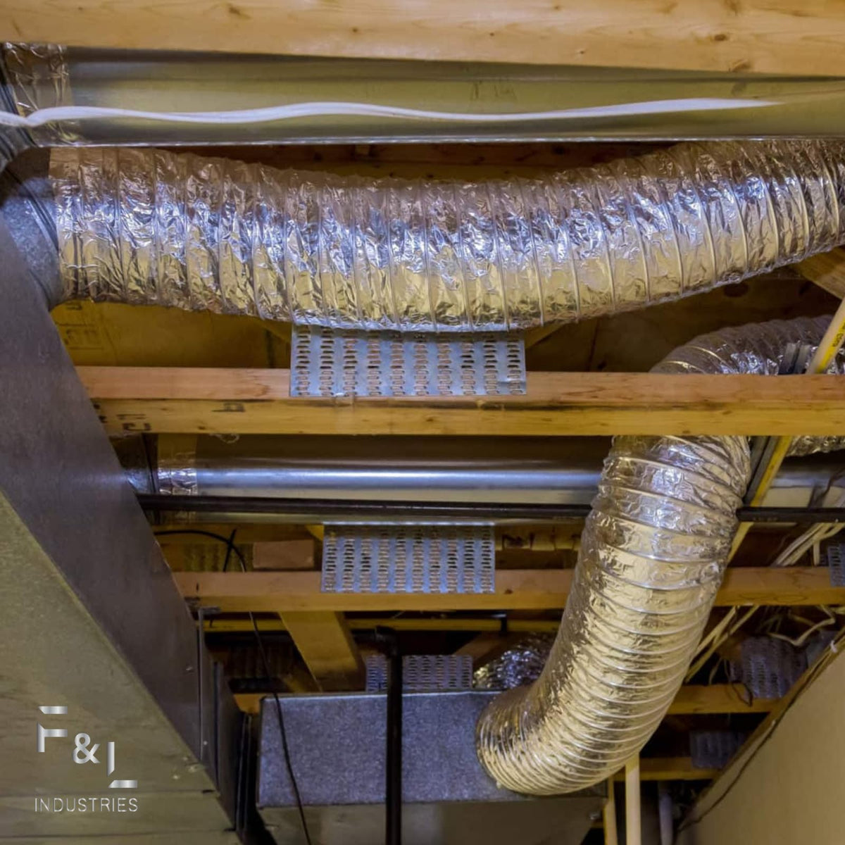 F&L Insulated Flexible HVAC Air Duct 8 10 12 14 Inch – Heavy Duty Flex Ducting for AC Heating Cooling Ventilation Systems, Residential & Commercial Use (14 in 25 FT)