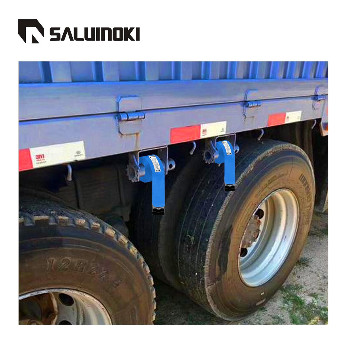 SALUINOKI 12Pack 4 inch Straps Flatbed Strap 4x30 Truck Strap for Flatbed Trailer Winch Strap Heavy Duty 4 inch Ratchet Straps Flatbed Blue