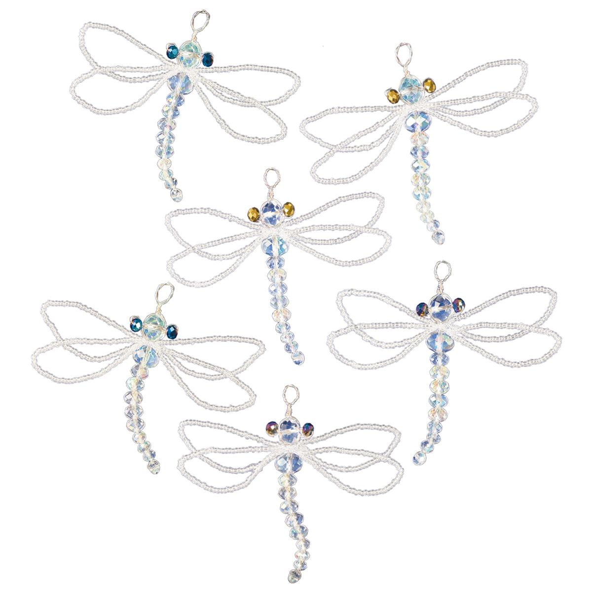 Solid Oak Kit Bead Orn Dragonflies, None