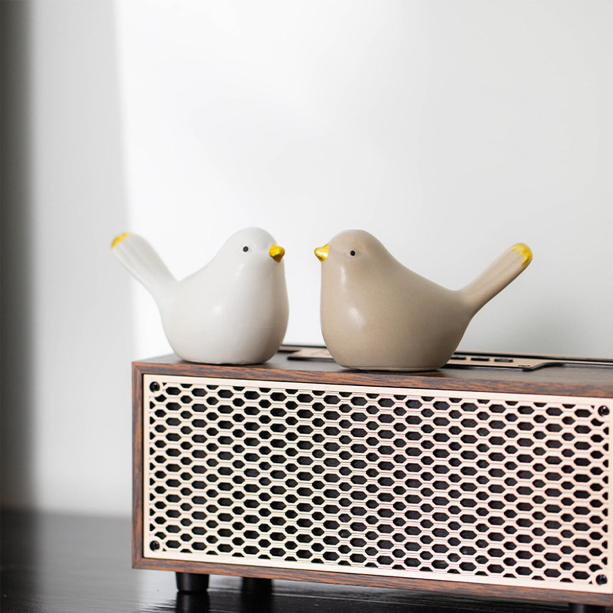2Pack Bird Toilet Bolt Caps,Toilet Bolt Covers Decorative,Cute Funny Ceramics Bird Decorative,Closestool Bottom Easy Installation Replacement Parts(J-khaki)