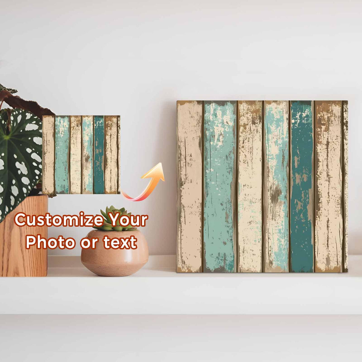 Wood Box Sign Desk Decor Farm Brown Wood Board Retro Square Boxes Sign, Farm Shabby Wood Grain Wooden Block Box Sign Decoration for Home Wall Tabletop Shelf Office Decor,6x6IN