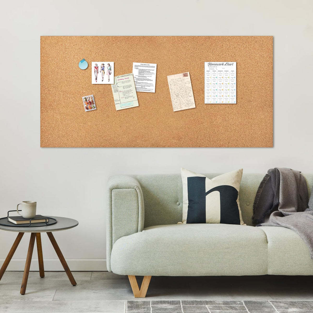 YCCYYCCY Cork Board Roll, 1/8" Thick Cork Boards for Walls, 98"x16" Cork Board Roll for Office, Home, School(NOT Self-Adhesive)