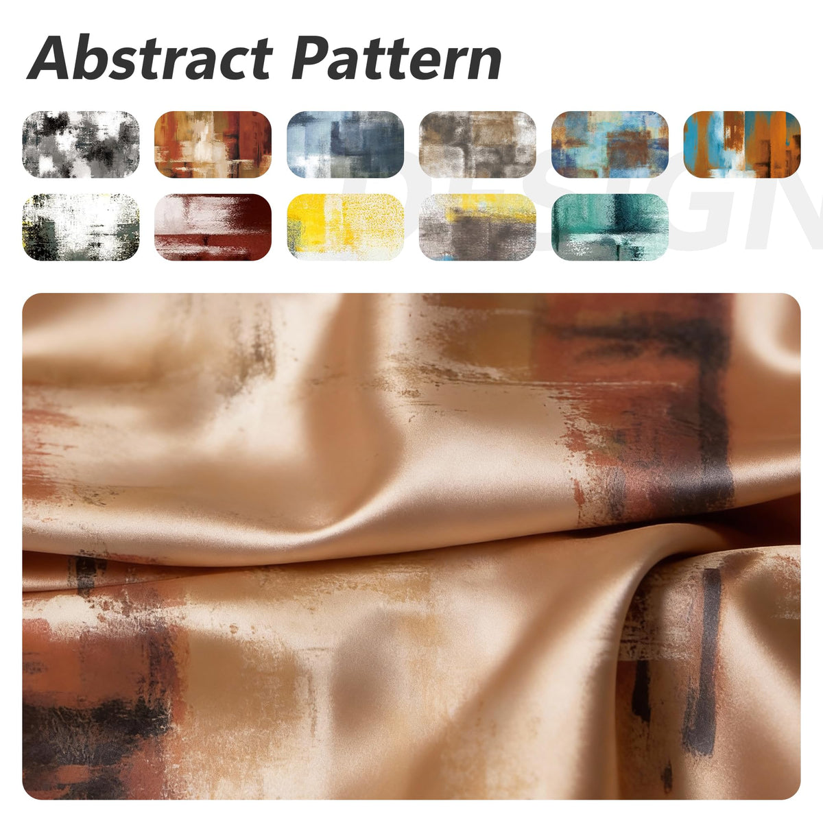 Asuexpect Burnt Orange Curtains 2 Panels Abstract Rust Curtain Room Darkening Grommet Window Drapes Modern Decorative Window Treatments for Bedroom Living Room, 52x84 Inches