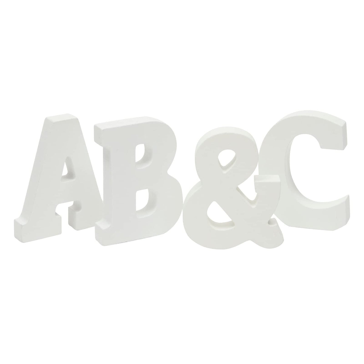 3D Wooden Alphabet Letters Set - Freestanding Room Decor Letters - Wedding & Party Tabletop Decor - Customizable Wooden Craft Set - 54 pcs, 3.13 in H x 0.6 in Thick, White, Engineered Wood