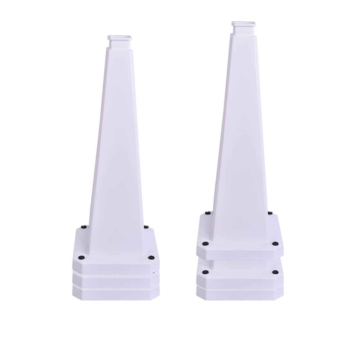 OranclUS 6 Pack 28 Inch Solid White Traffic Cone, High Visibility Durable PVC Safety Cone, Stackable Heavy Duty Traffic Control Cones (6, Solid White, 28inch Blank)