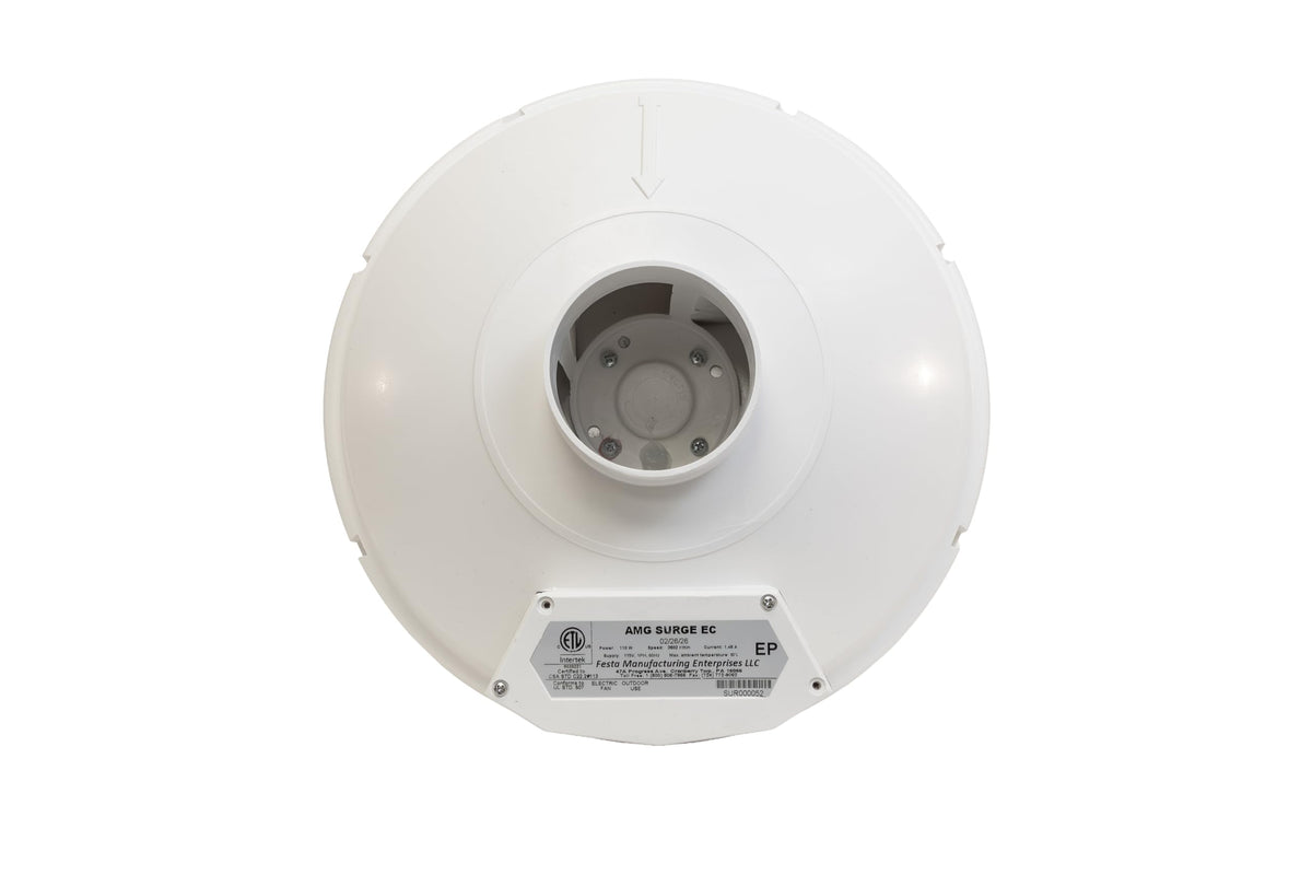 Festa AMG Surge EC Radon Fan - Quiet and Energy Efficient Radon Mitigation Inline Fans - Electronically Commutated Motor- High Performance Inline 3" Duct Fan