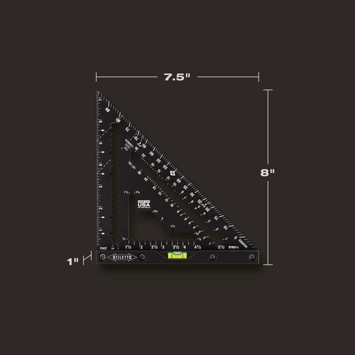 7 in. Carpenter Square with Level