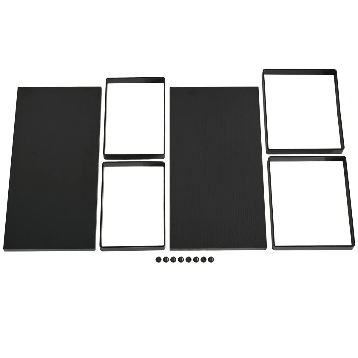 YMYNY Cabinet Shelf Organizer, Spice Racks Set of 4, Kitchen Counter Shelves, Stackable, Wood, Cupboard Organizer for Dishes, Seasoning, Cans, Coffee Mugs, Black, HSR002B-2