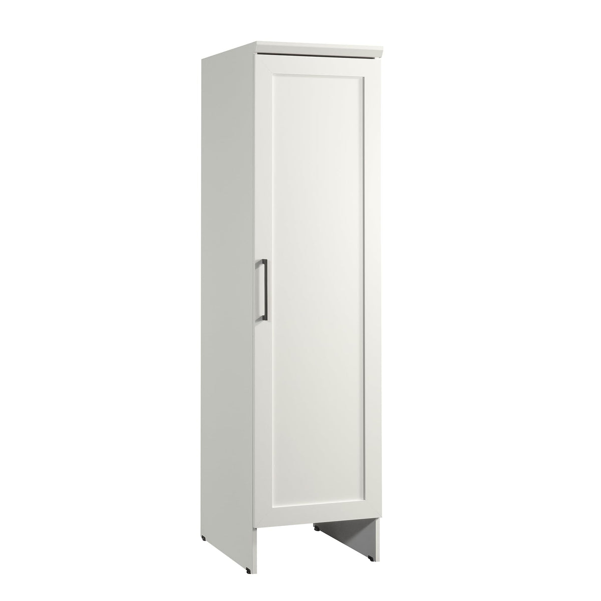 Sauder Homeplus Robot Vacuum Kitchen Pantry Storage Cabinet, Single Door with Adjustable Shelves, in Soft White