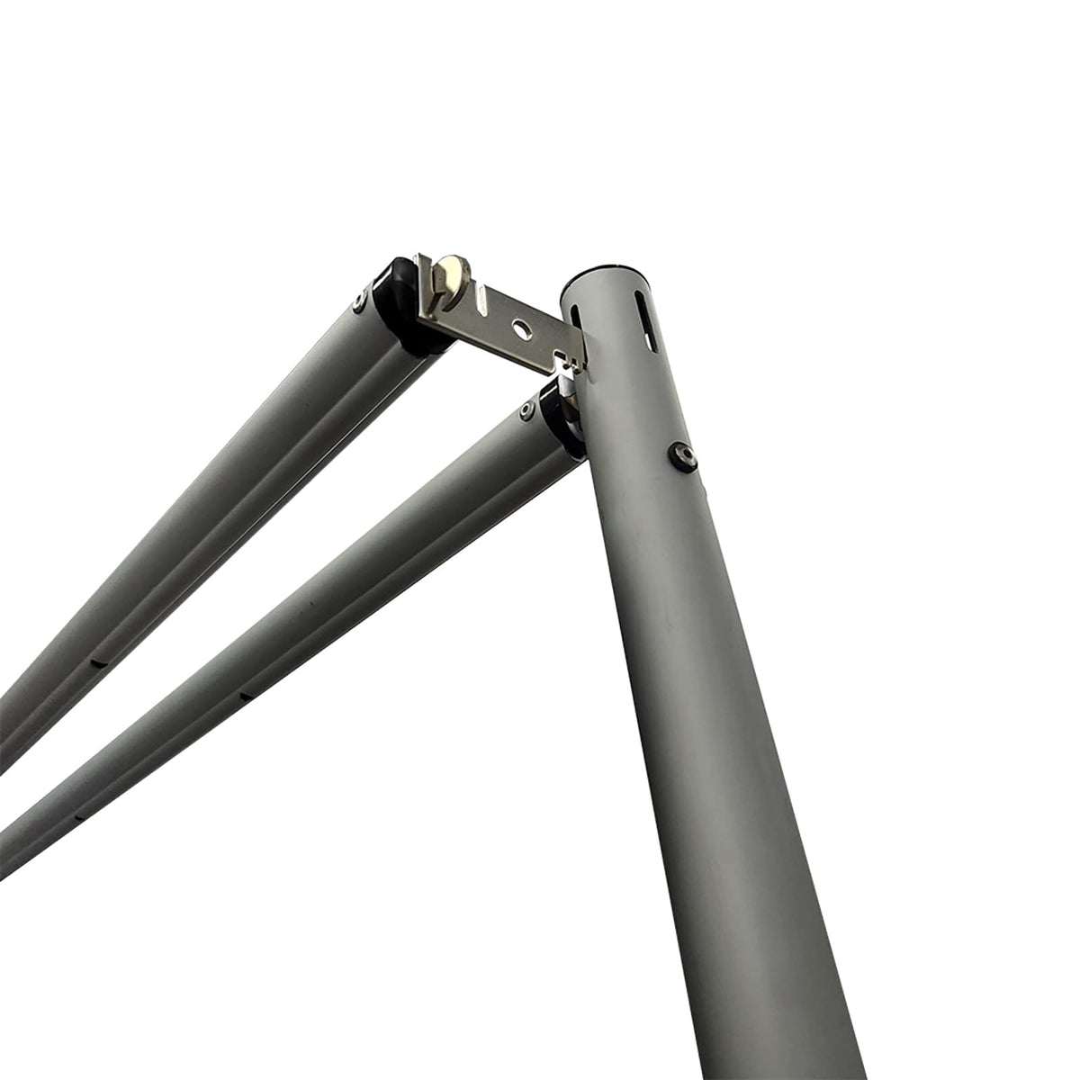 Hecis Double Layer Adjustable Crossbar and Hangers for Pipe and Drape Kit, 8-10ft Width Silvery Aluminum Backdrop Stand