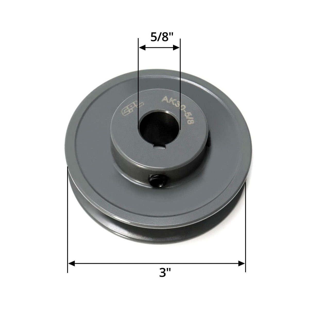 QWORK Single Groove Web Sheaves, 3"OD 5/8"Bore V-Belt Sheave, A Belt Section, for V-Belt,AK30-5/8