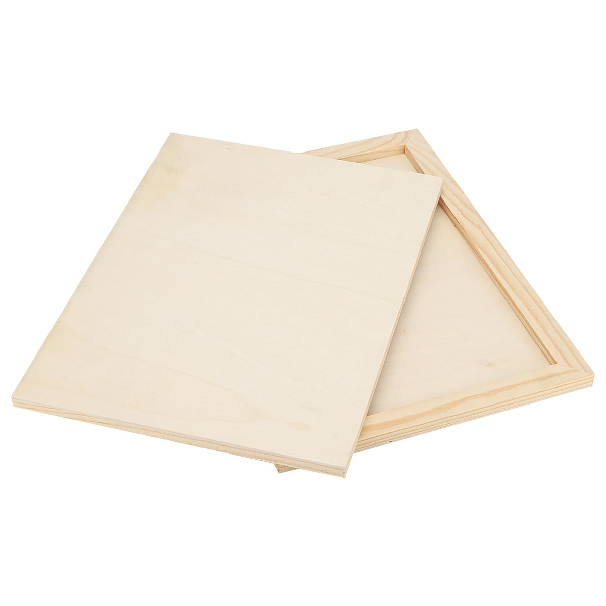 SOUJAP 8 Pack 9 x 12 Inch Wood Canvas Board, Unfinished Wooden Flat Panels, Wood Cradled Framed Canvas for Painting Craft Art