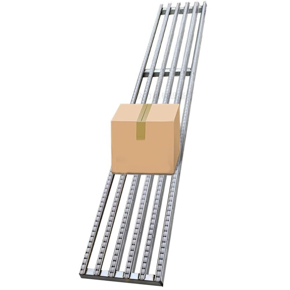 GZHENMZ Roller Stand Light-Duty Gravitys Conveyor, Splicable Roller Conveyor Slides, Portable ABS Plastic Roller, Transport Box Line Unloading Pulley(Silver-(W) 30cm,(L) 120cm)