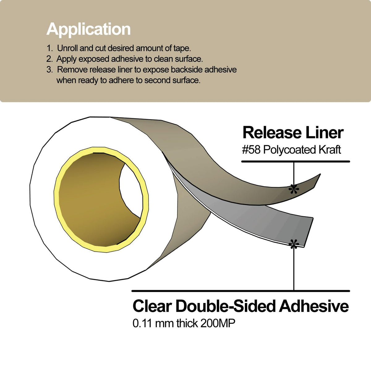 Gizmo Dorks 468MP Double Sided Adhesive Transfer Tape Sheet Roll, 8" Width x 15 ft