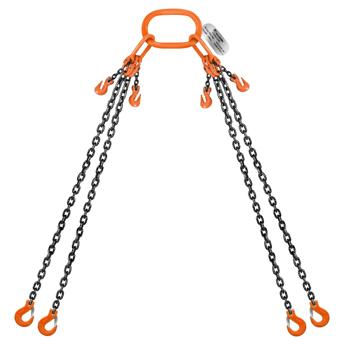 SALUINOKI Lift Chain Sling with Hooks 10Ft 4 Way x 5/16 inch 11000lbs 5 Ton for Chains Lifting
