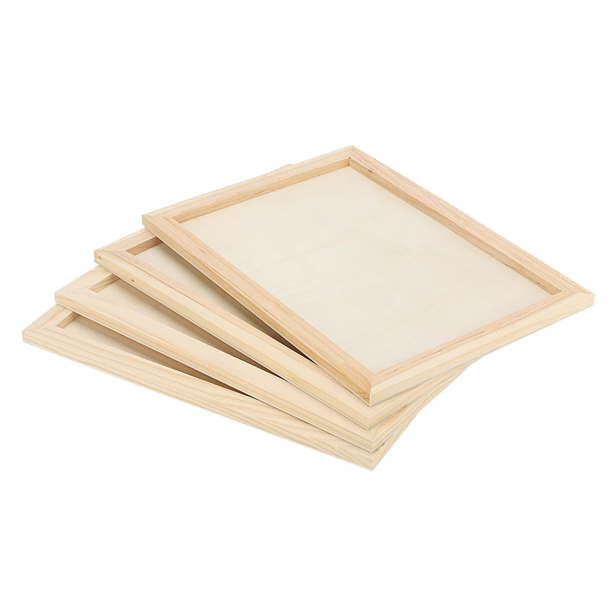 SOUJAP 8 Pack 9 x 12 Inch Wood Canvas Board, Unfinished Wooden Flat Panels, Wood Cradled Framed Canvas for Painting Craft Art