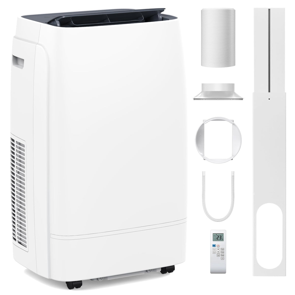 Electactic 13000 BTUs Portable Air Conditioner with cooling/dehumidification/fan/sleep mode, 4-IN-1 Portable AC with 24H Timer & Remote Control & Window Kit