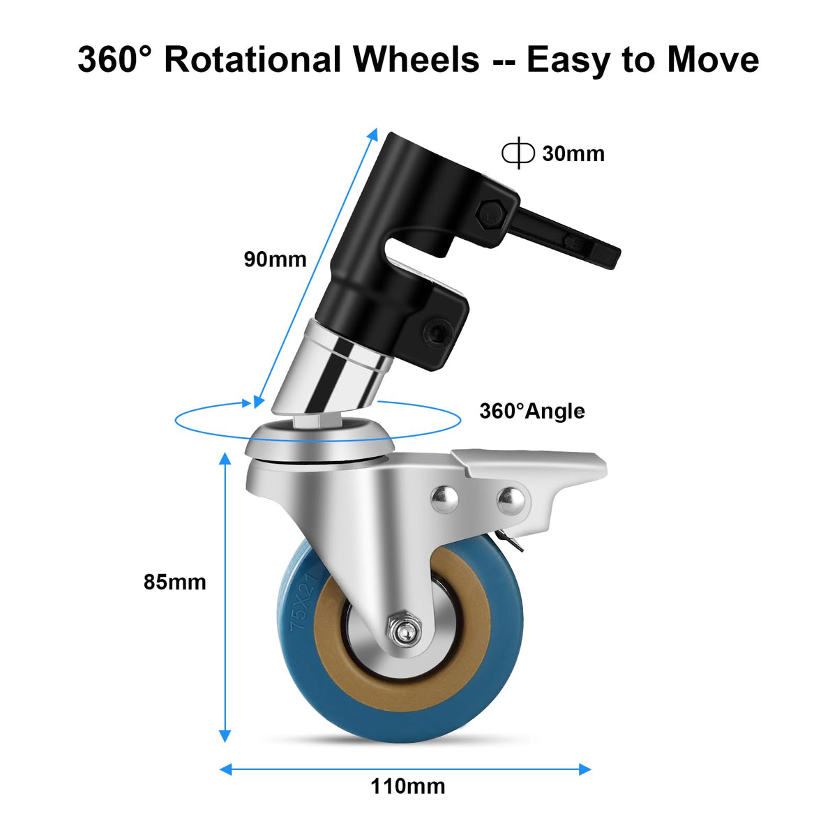 Heavy Duty C Stand 11.3ft/345cm Light Stand with 4.2ft/128cm Boom Arm Wheels Sturdy Stainless Steel Century Stand for Photography Studio Video Reflector, Umbrella, Softbox and Monolight