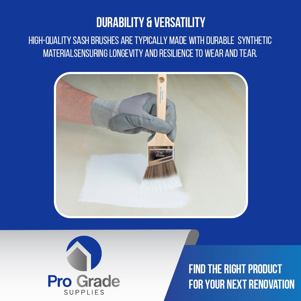 Pro Grade - Paint Brushes - 12Ea 2.5" Angle Brushes
