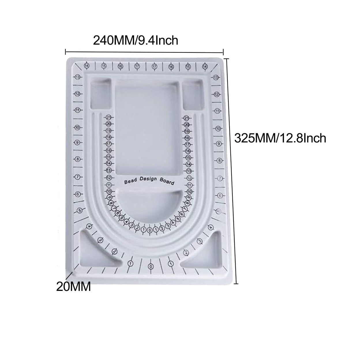 MIAO YUAN 4PCS DIY Hand String Necklace Design Plates Beaded Measuring Tray for Jewelry Making, Size Measuring Panel Flocking Jewelry Finishing Tray
