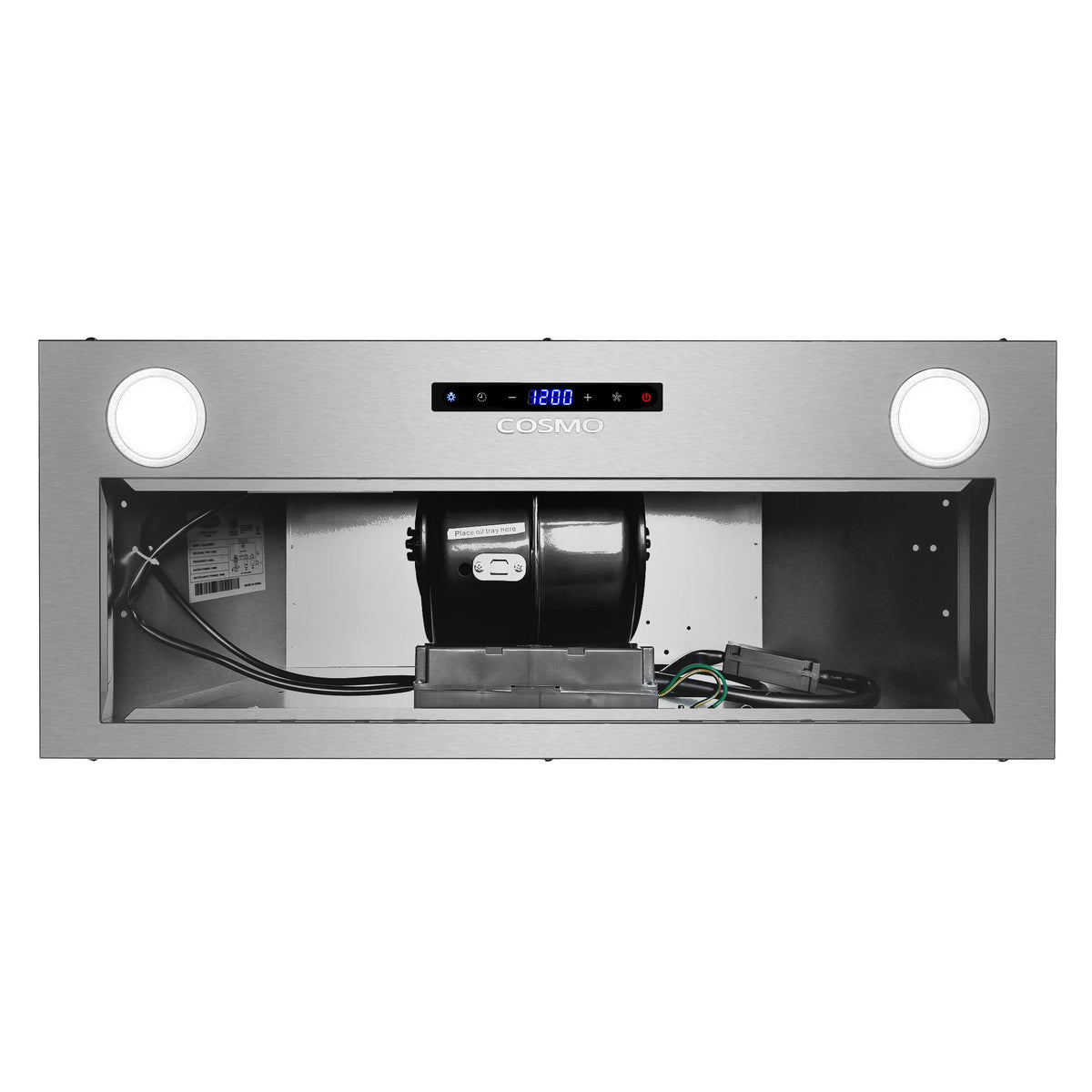 COSMO COS-30IRHS 30 in. Lumin Collection 380 CFM Ducted Insert Range Hood, Touch Controls, LED Lights, Stainless Steel