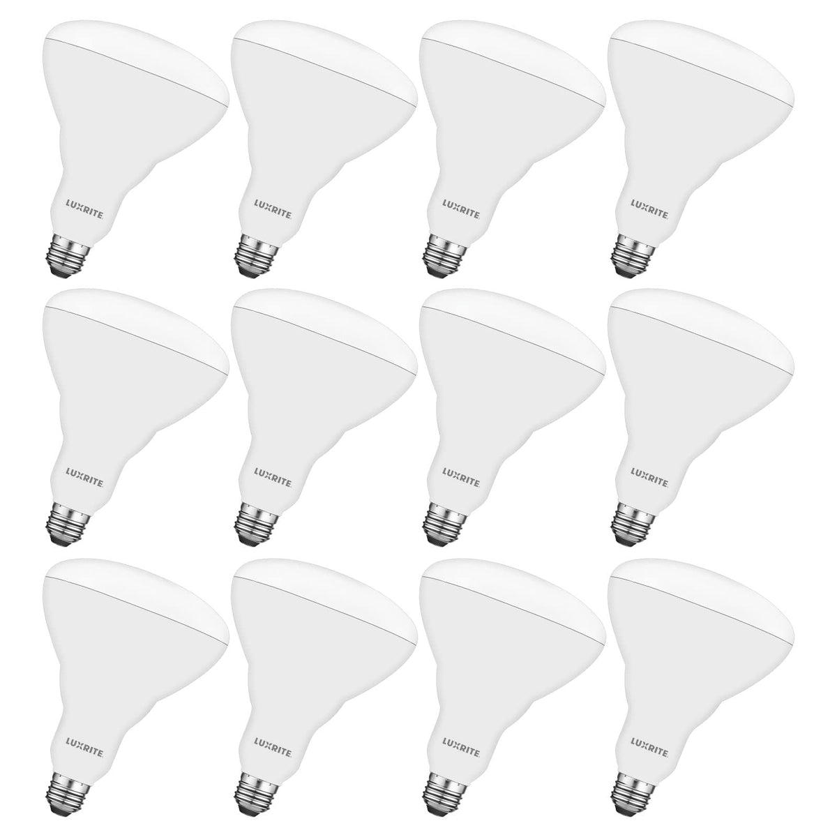 LUXRITE BR40 LED Light Bulbs, 85W Equivalent, 4000K Cool White, Dimmable, 1100 Lumen, LED Flood Light Bulb, 13W, E26 Medium Base, Indoor/Outdoor - Perfect for Office and Recessed Lighting (12 Pack)