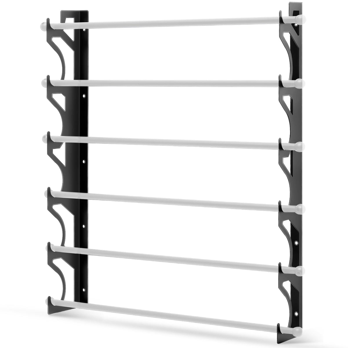 Kritkin 6 Roll Vinyl Roll Holder Adjustable Metal Vinyl Rack Wall Mount for Car Wrap Material Transfer Paper Tape Wallpaper Window Film Garage Workshop, Bracket Only