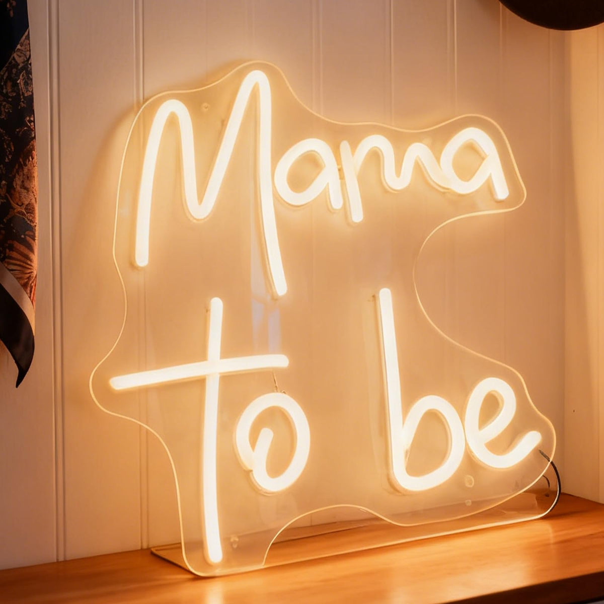 Mama To Be Neon Sign, Baby Shower Party Gift Home Bedroom Nursery Room Wall Table Decor, Warm White USB Powered Dimmable LED Neon Light 15.7 x 11.8 In