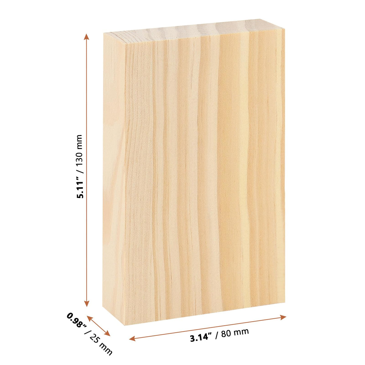 LEXININ 15PCS 3 x 5 x 1 Inches Craft Wood Blocks, Rectangle Whittling Blocks, Unfinished Wooden Block for DIY, Art Carving