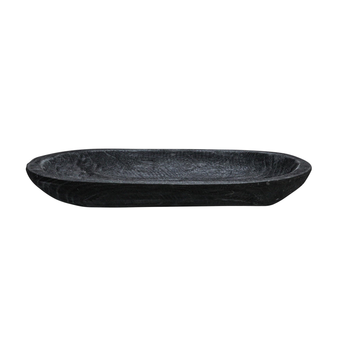 Bloomingville Hand-Carved Paulownia Wood Bowl, Black