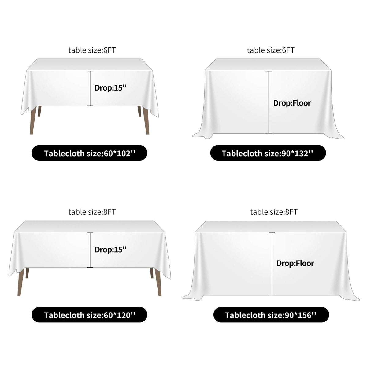 Ascoza 2pack 60x120 Inch Dusty Pink Rectangular Tablecloth 6 Feet Table Cloth in Polyester Fabric for Wedding/Banquet/Restaurant/Parties