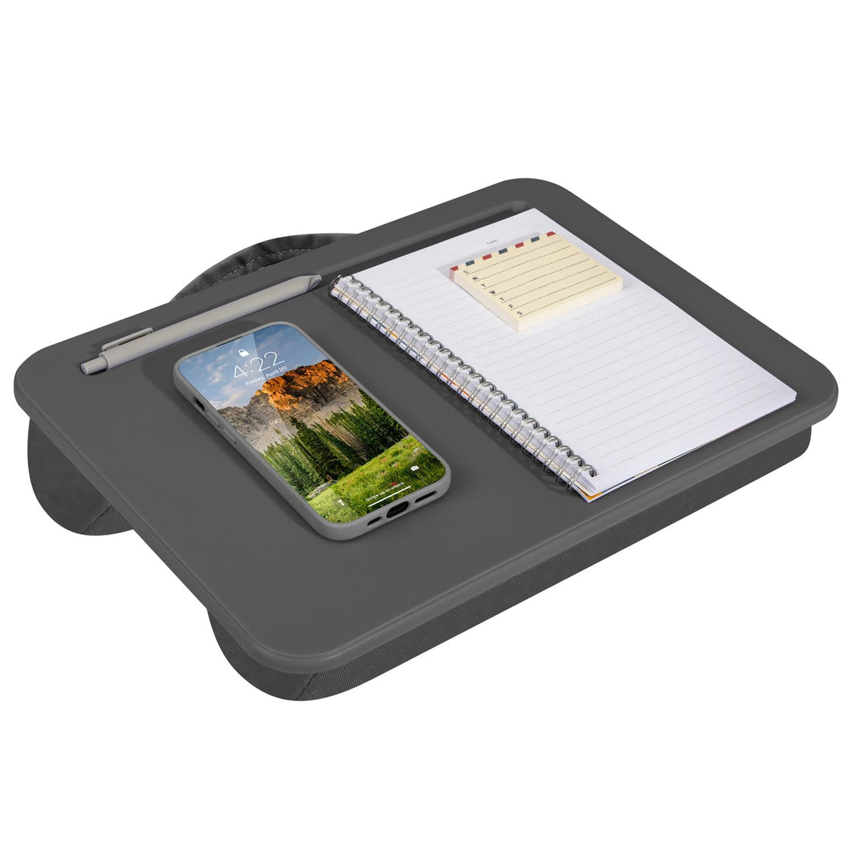 LAPGEAR Compact Lap Desk – Fits Up to 14″ Laptops – Charcoal – Style No. 43105