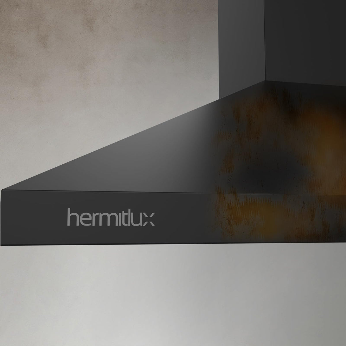 Hermitlux Range Hood 30 inch, Wall Mount Vent Hood for Kitchen with Charcoal Filter, Ducted/Ductless Convertible, Black