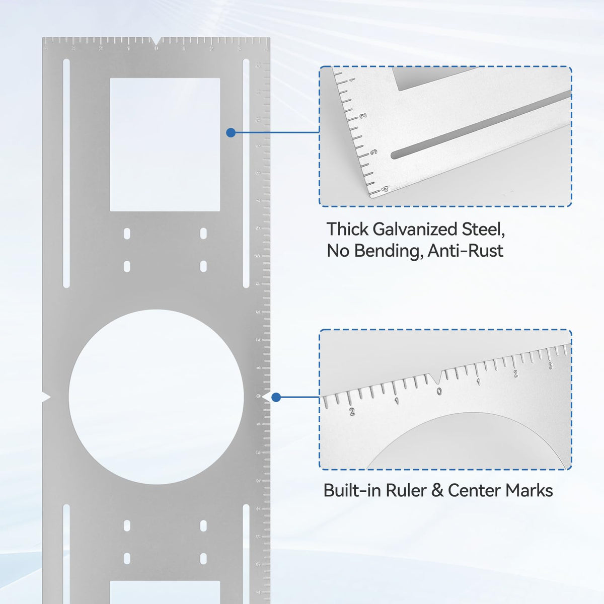 Cycevsun 96-Pack New Construction Mounting Plate, Wafer Light Rough in Plate for 6" Recessed Lights, Galvanized Steel with Measurement Markings, Pre-Cut Openings 6.25"