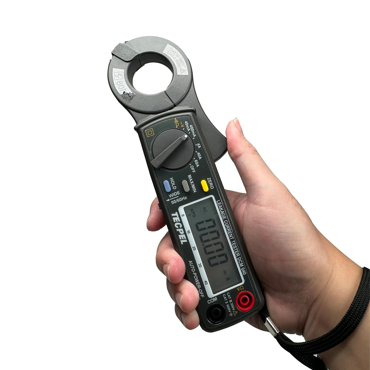 TECPEL DCM-040 AC Leakage Clamp Meter 10 μA high Resolution on 40mA Range