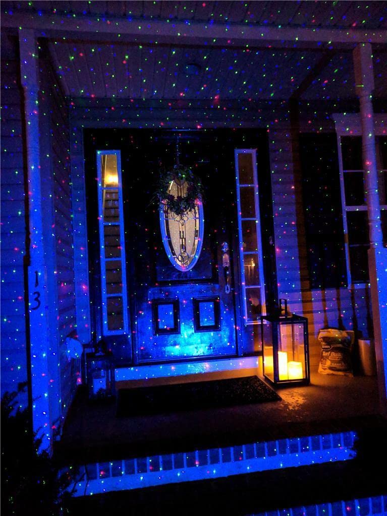 LEDMall Christmas Laser Projector Lights Outdoor, Motion Firefly Red, Green and Blue with Remote Control and Security Lock