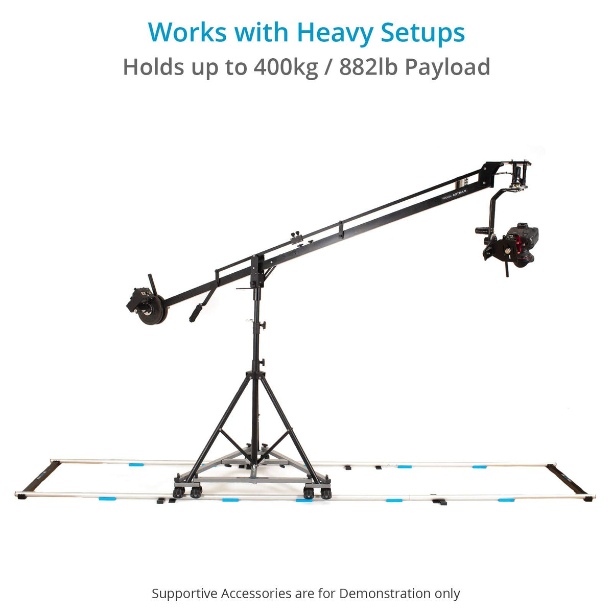 PROAIM 12ft Straight Aluminum Camera Dolly Track. Diameter-32mm. Center Distance -28”. Payload up to 400kg / 882lb. (P-TRK-12)
