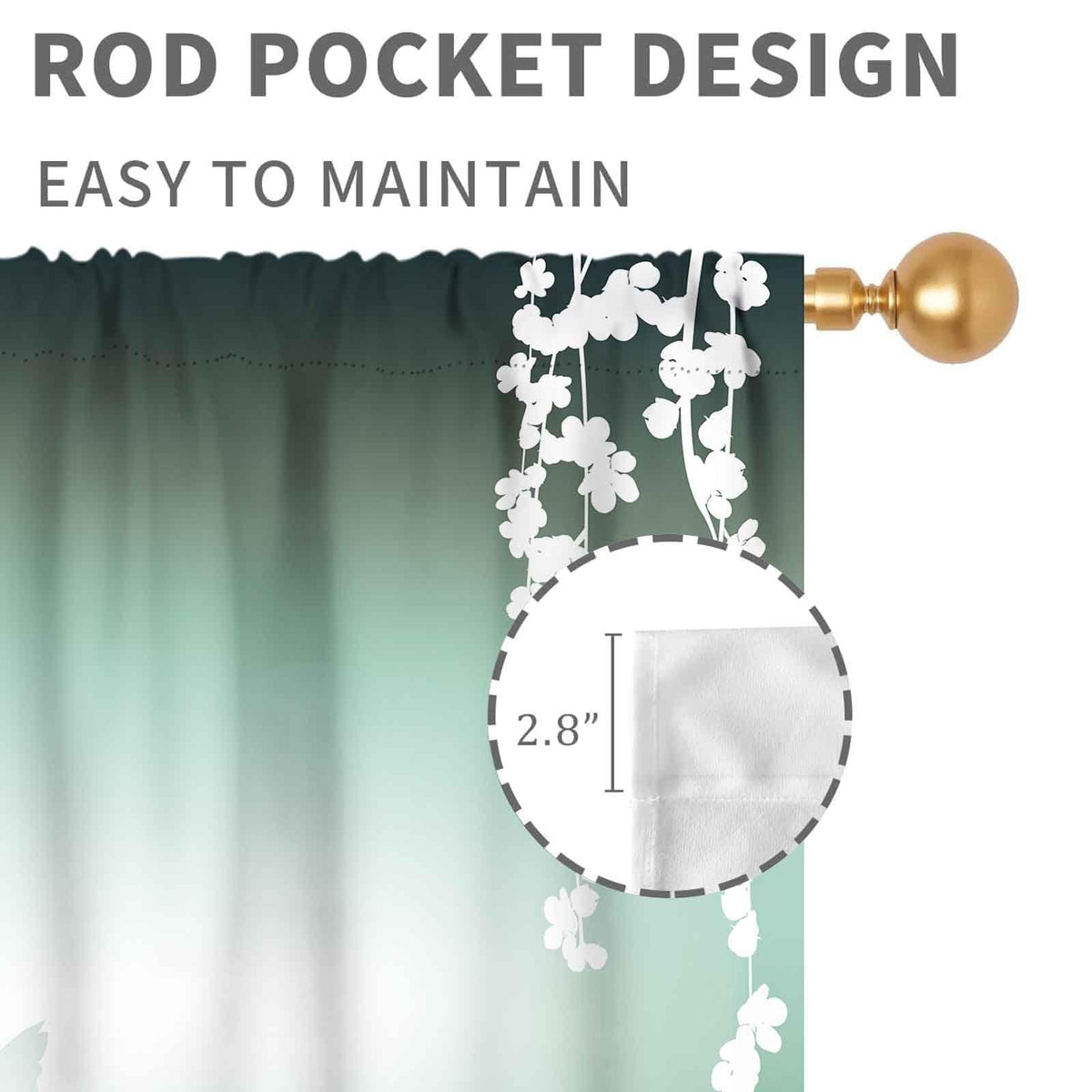 Koi Fish Curtains, Traditional Japanese Koi Carp Fish Printed Oriental Asian Style Retro Green Teal Curtains Drapes Treatmens for Bedroom Living Room Kitchen Bathrooom Windows 2 Panels, 42"x45" Inch