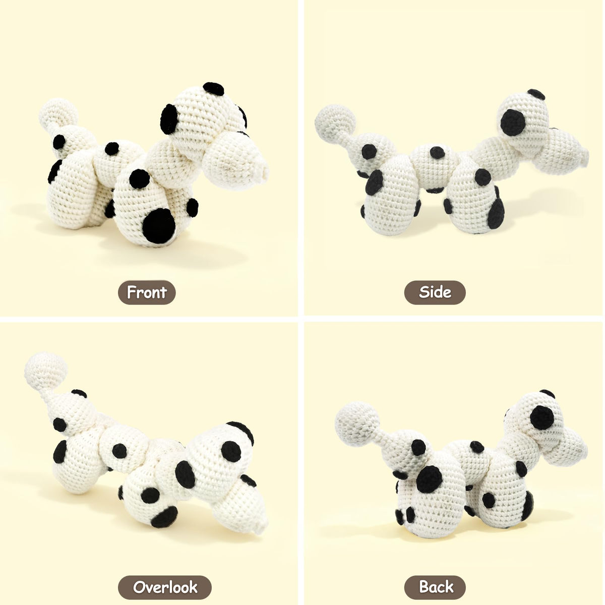 Dog Crochet Kit for Beginners, Larger Size Amigurumi Starter Kit with Step-by-step Tutorial Video and User Manual, Easy Art Crochet Knitting Amigurumi, DIY Animal Kits Dogs Puppy Lovers
