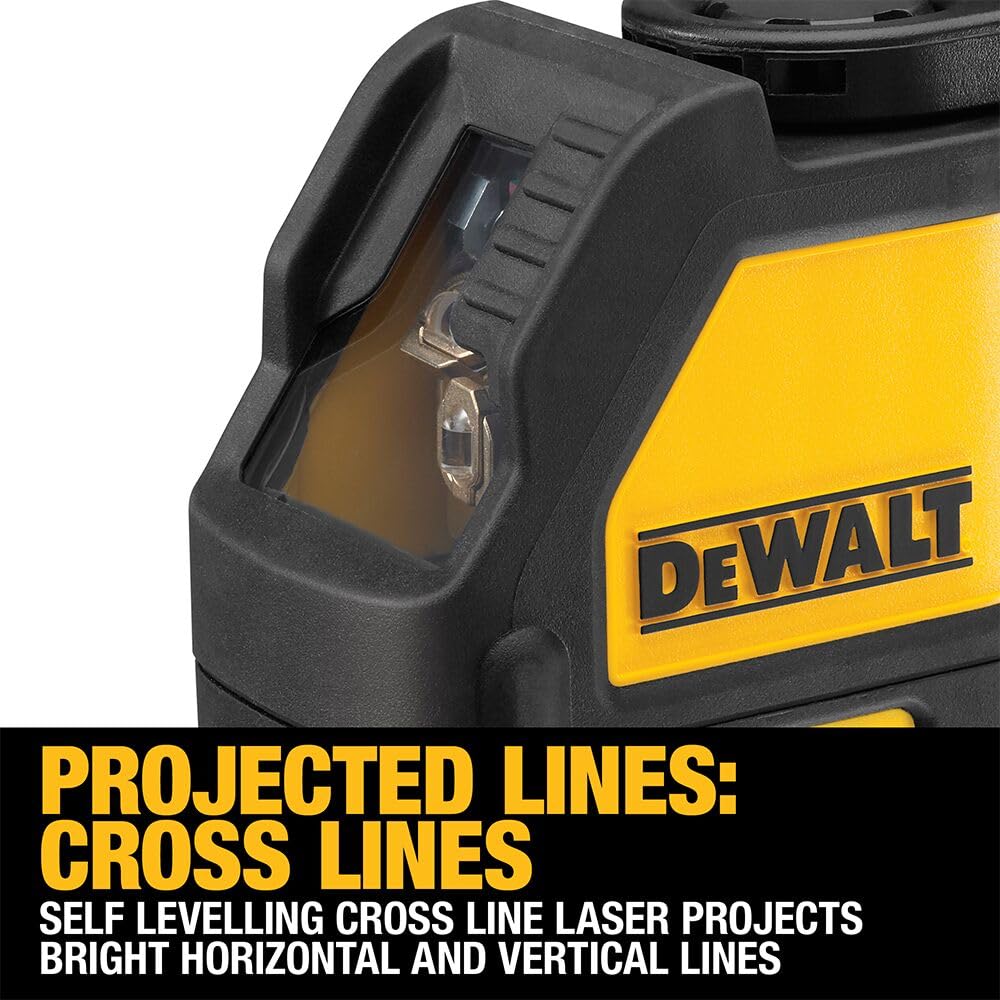 DEWALT Line Laser, Self-Leveling, Cross Line, Red Beam (DW088K)