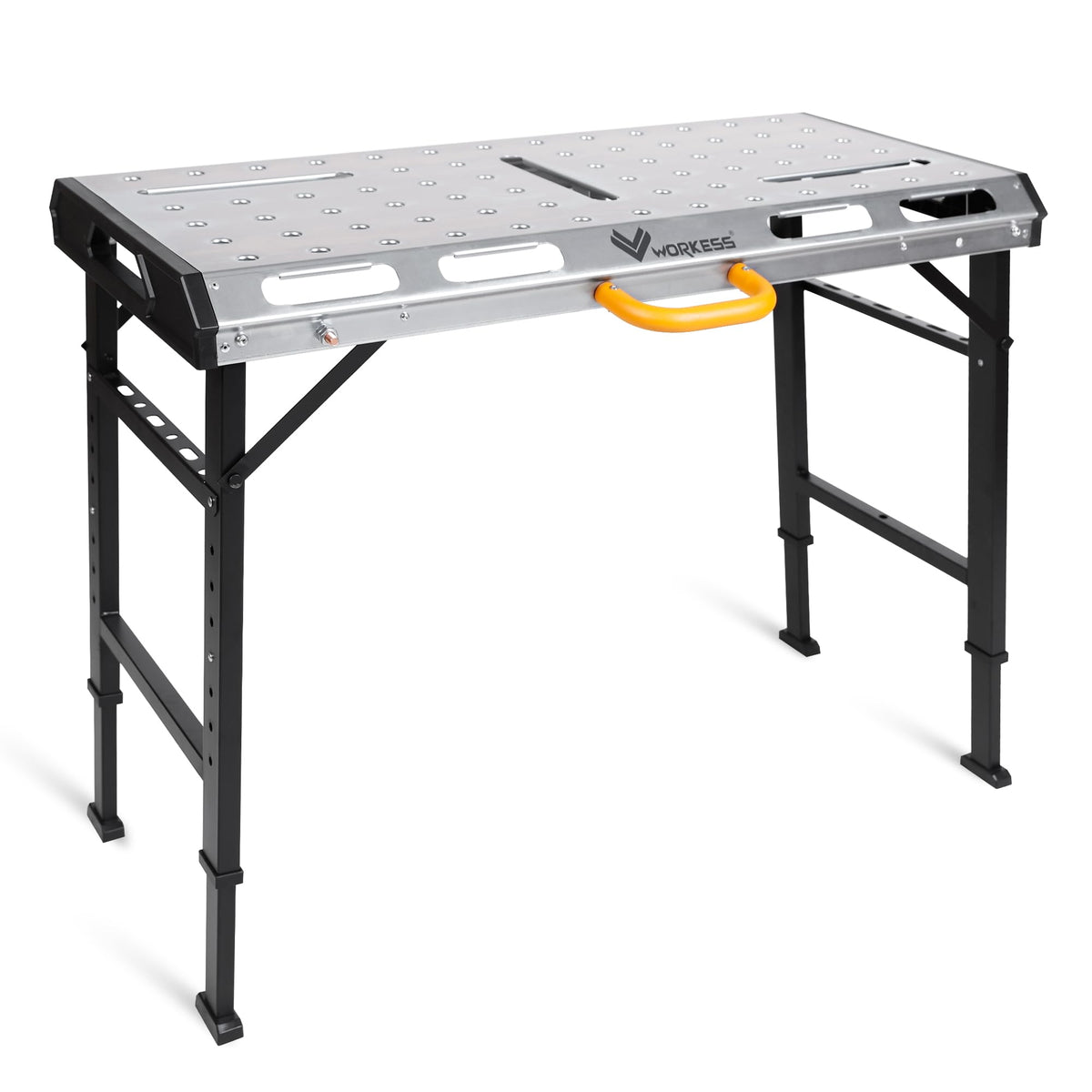 WORKESS Metal Welding Table Folding 1000 lbs Load Capacity Heavy Duty Steel Construction Workbench for Welding Adjustable 7 Level Height