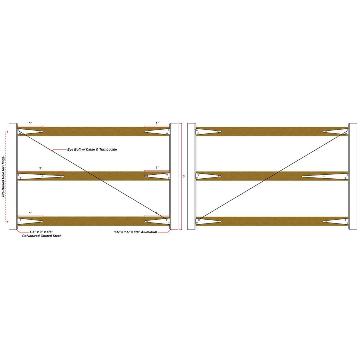 Estate Swing Gate Frame Kit (Dual Frame kit) up to 20ft in Width (up to 10ft Each Side)
