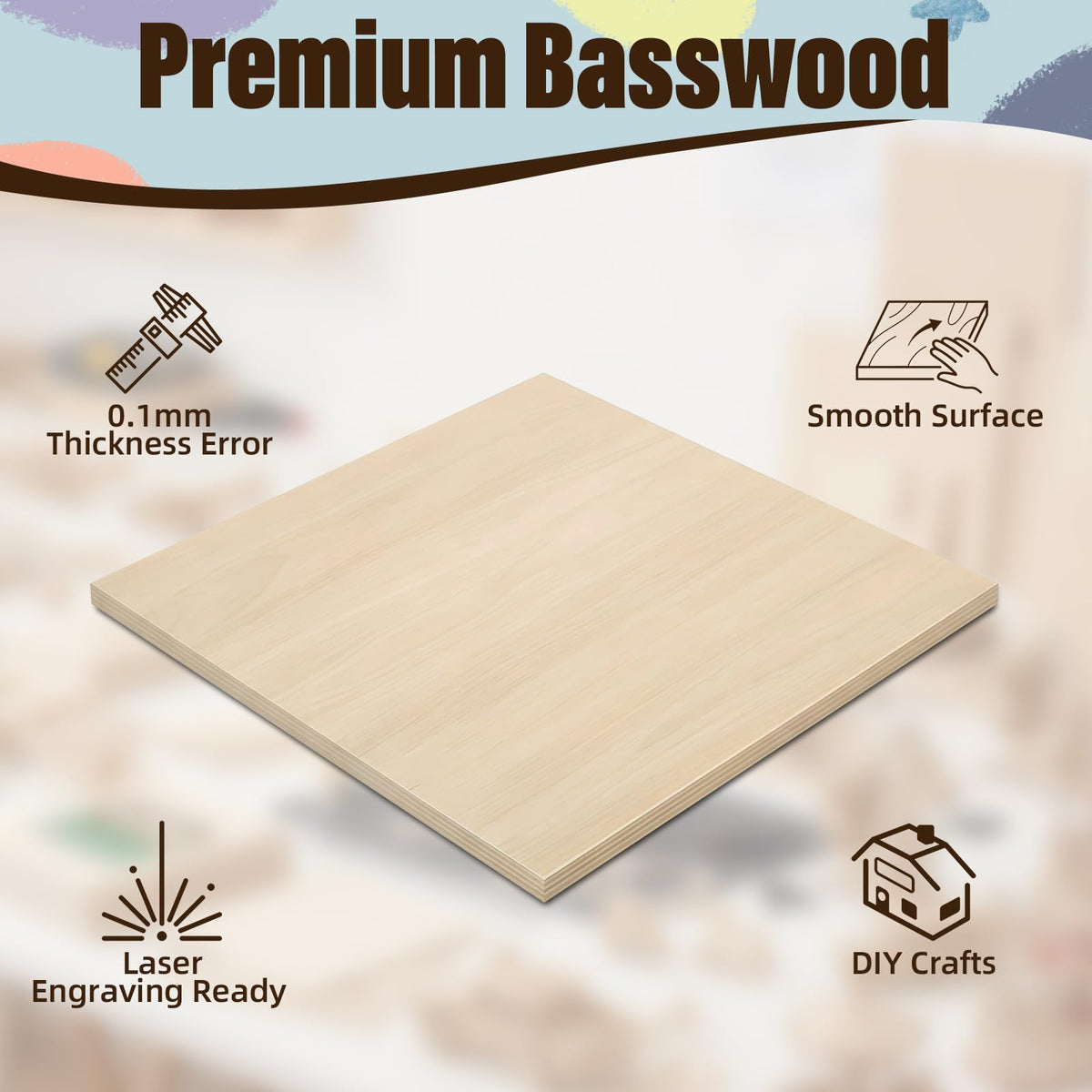 Basswood Sheets 12"x18"x1/8",12 Pack